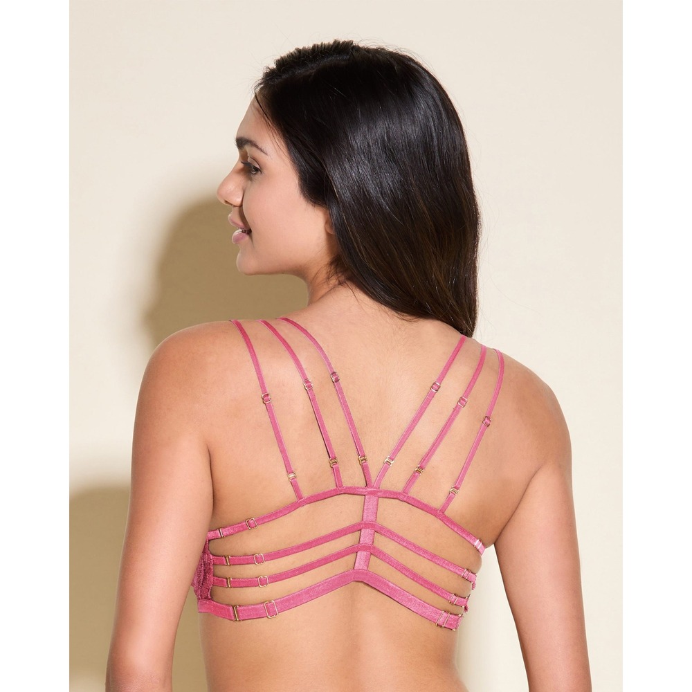 Cosabella Never Say Never Curvy Strappy Bralette Pari Pink Lace Size S